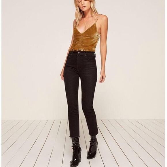 Reformation Julia High Cigarette Jeans in Euphrates Wash - Picture 1 of 11